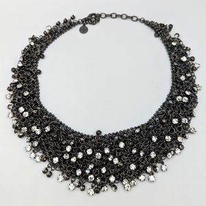 Stunning RJ Graziano Metal & Crystal Bib Necklace